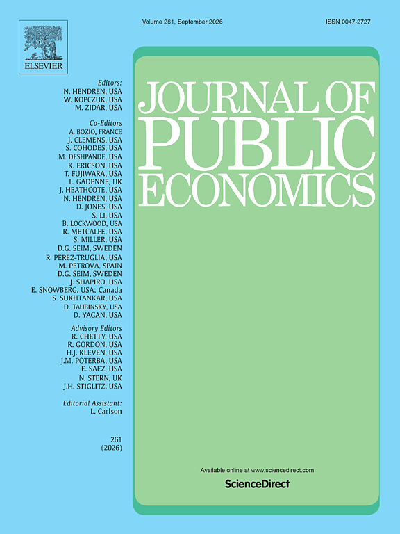 First page of Prosecutor Politics in the Journal of Public Economics.